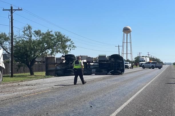 Propane Truck Rollover Incident on FM 1750 in Taylor County, Texas Results in Driver Injury