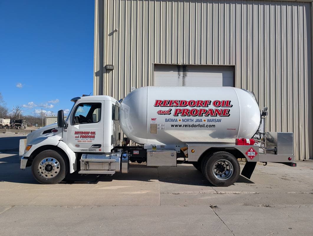 Lux Industries custom propane delivery truck — side view