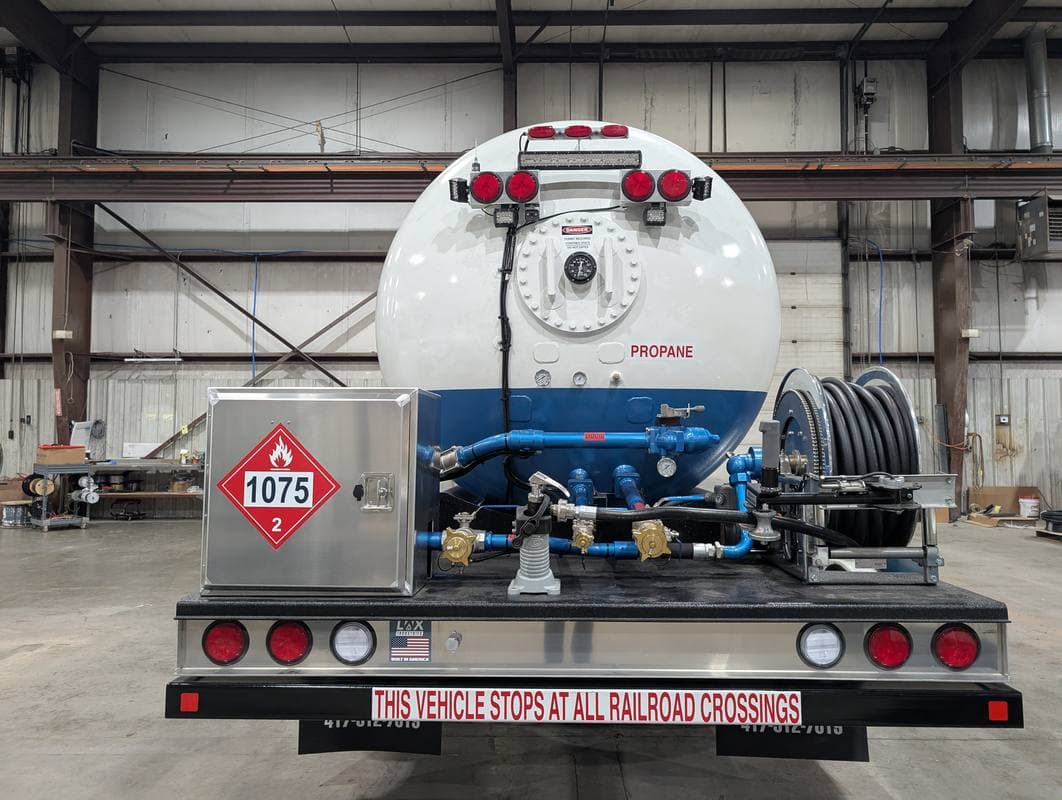 Lux Industries custom propane bobtail in the shop
