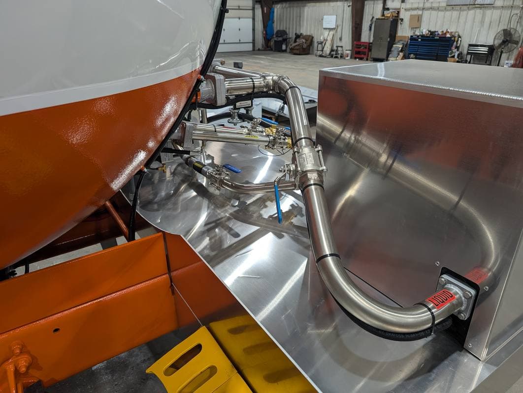 Lux Industries propane truck build — tank and piping detail